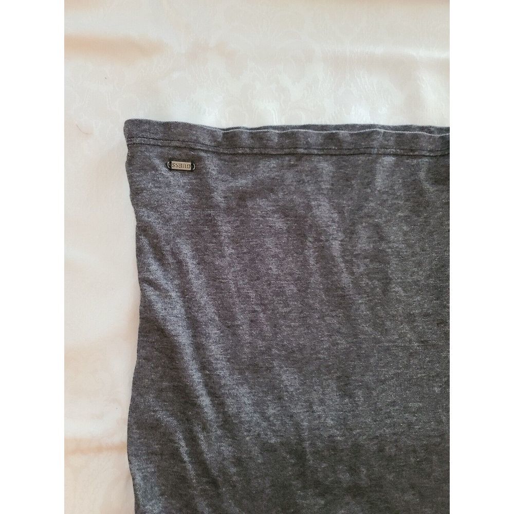GUESS Charcoal Gray & Black V Neck T-Shirt ZIPPERED Front‎ Medium EXCELLENT - Picture 5 of 8